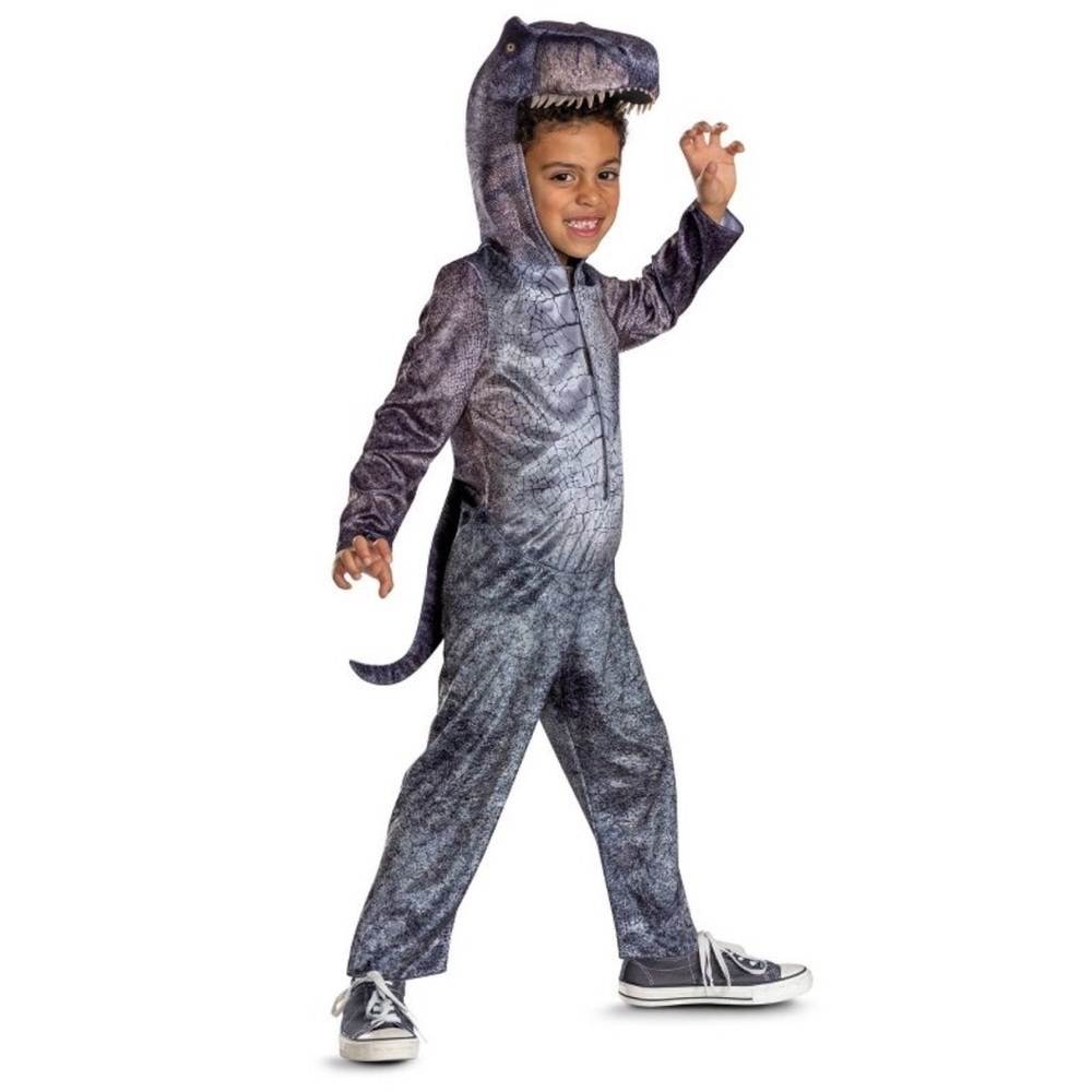 NEW Jurassic World T-Rex Dinosaur Saga Classic Costume Jumpsuit Sz S (4-6)